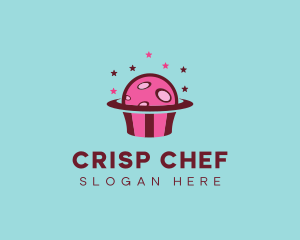 Space Cupcake Muffin logo design