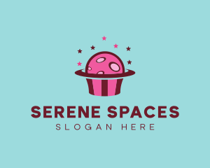 Space Cupcake Muffin logo design