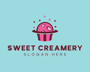 Space Cupcake Muffin logo design