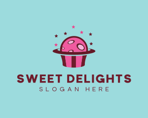 Space Cupcake Muffin logo design