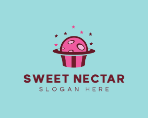 Space Cupcake Muffin logo design