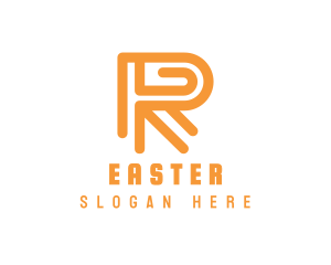 Initial - Modern Stripe Stroke Letter R logo design