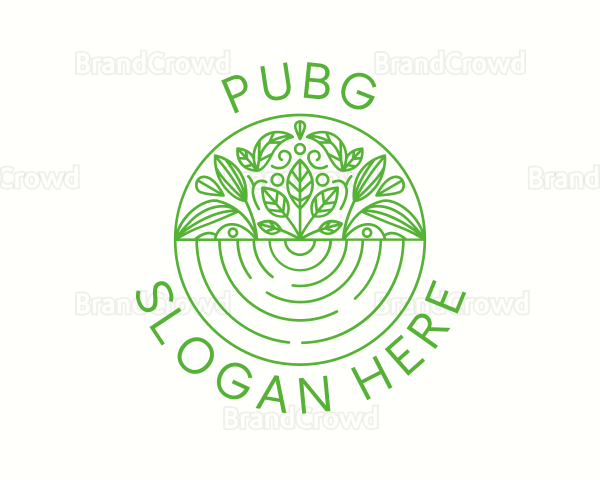 Organic Leaf Emblem Logo