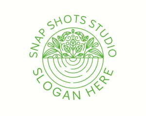 Organic Leaf Emblem Logo