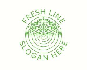 Organic Leaf Emblem logo design