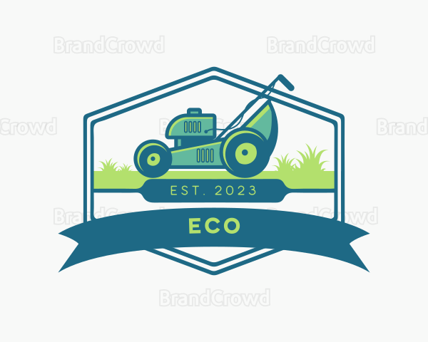 Lawn Mower Landscaping Machine Logo