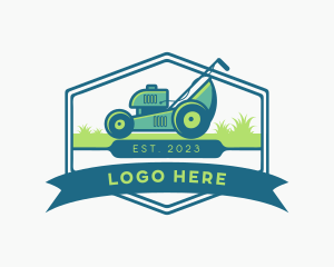 Farmer - Lawn Mower Landscaping Machine logo design