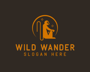 Wild Sitting Monkey logo design