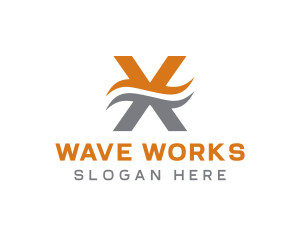 Wavy - Air Wave Letter X logo design