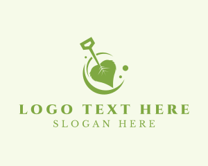 Shovel - Gardening Leaf Shovel logo design
