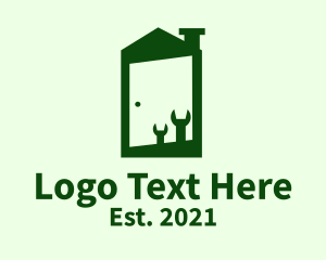 Handyman - Green Home Fixture logo design