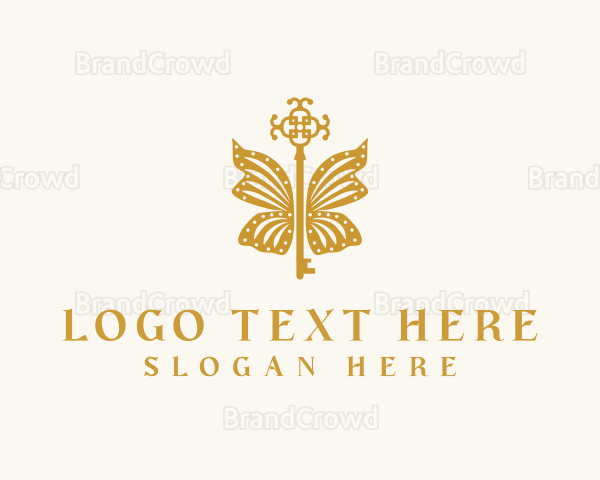 Golden Butterfly Wing Key Logo