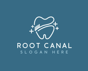 Endodontist - Tooth Brush Dental logo design