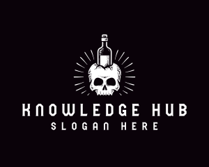 Whisky - Skull Wine Bottle logo design