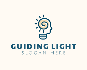 Human Light Bulb Mental logo design