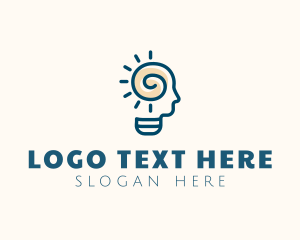 Mind - Human Light Bulb Mental logo design