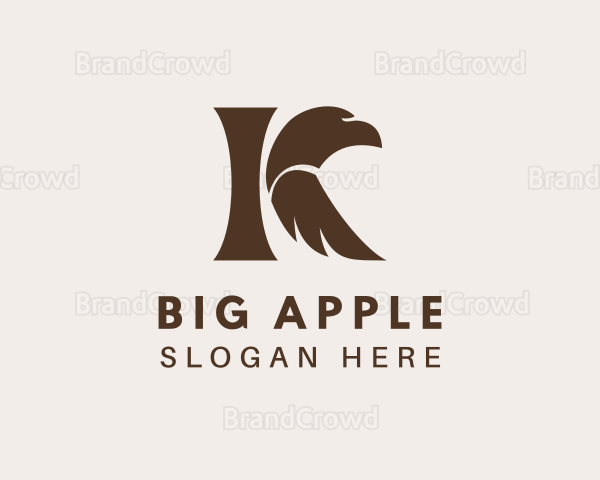 Brown Eagle Letter K Logo