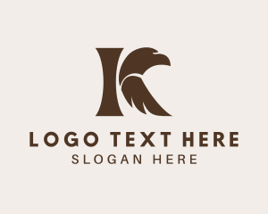 Lettermark - Brown Eagle Letter K logo design
