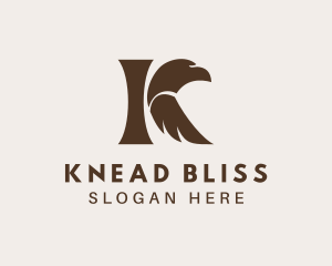 Brown Eagle Letter K logo design