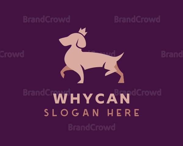 Crown Dog Puppy Logo