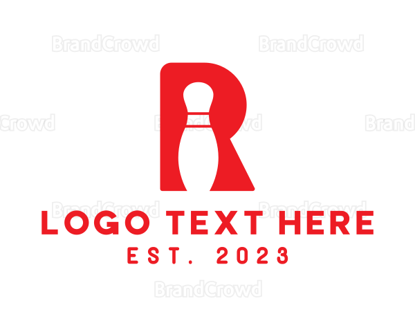 Red R Bowling Pin Logo