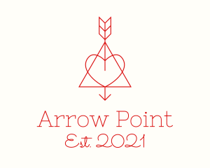 Archer - Monoline Heart Arrow logo design
