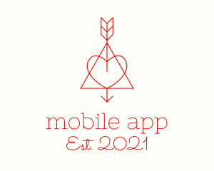 Dating Site - Monoline Heart Arrow logo design