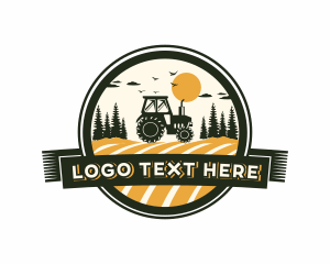 Tractor - Farm Tractor Field logo design