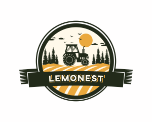 Land - Farm Tractor Field logo design