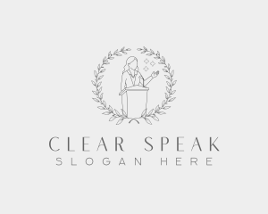 Female Speaker Wreath logo design