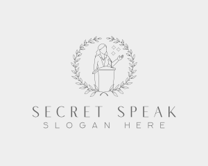 Female Speaker Wreath logo design