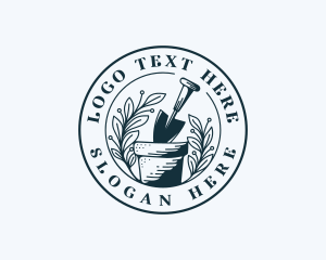 Potted Plants - Plant Gardening Trowel logo design