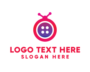 Red Bug - Bug Insect Button logo design