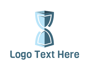 Blue Shield - Protect Hourglass Time logo design