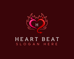 Naughty Heart Devil logo design