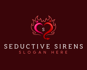 Succubus - Naughty Heart Devil logo design