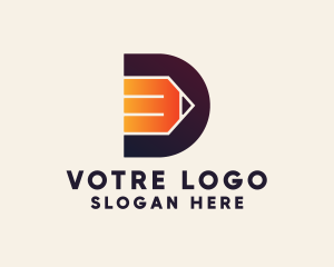 Gradient Pencil Letter D  Logo