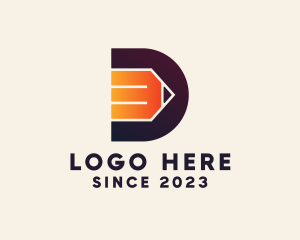 Writer - Gradient Pencil Letter D logo design