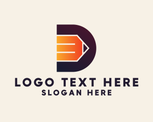 Gradient Pencil Letter D  Logo