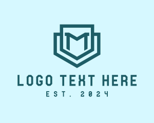 Shield Letter M logo design
