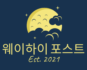 Yellow Moon Clouds logo design