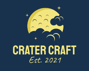 Crater - Yellow Moon Clouds logo design