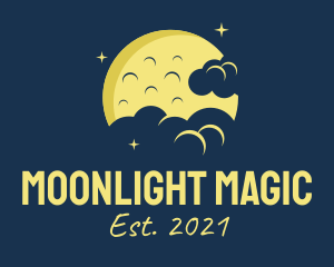 Midnight - Yellow Moon Clouds logo design