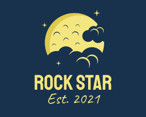 Rock - Yellow Moon Clouds logo design