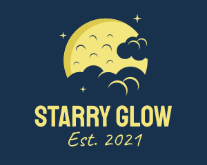 Starry - Yellow Moon Clouds logo design