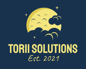 Yellow Moon Clouds logo design