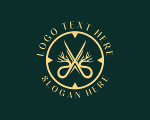 Leaf - Plant Scissor Gardener logo design