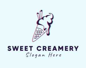 Creamery - Sweet Ice Cream Dessert logo design