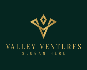 Luxury Diamond Letter V logo design