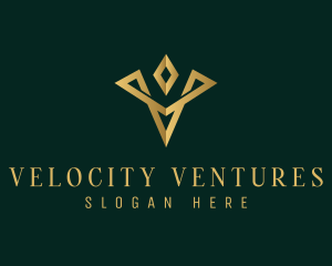 Luxury Diamond Letter V logo design